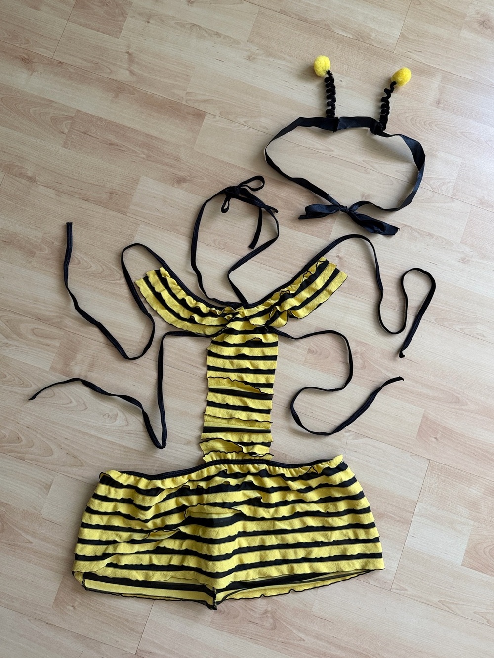 Dreamgirl Yellow and Black Striped Bumble Bee Chemise Costume